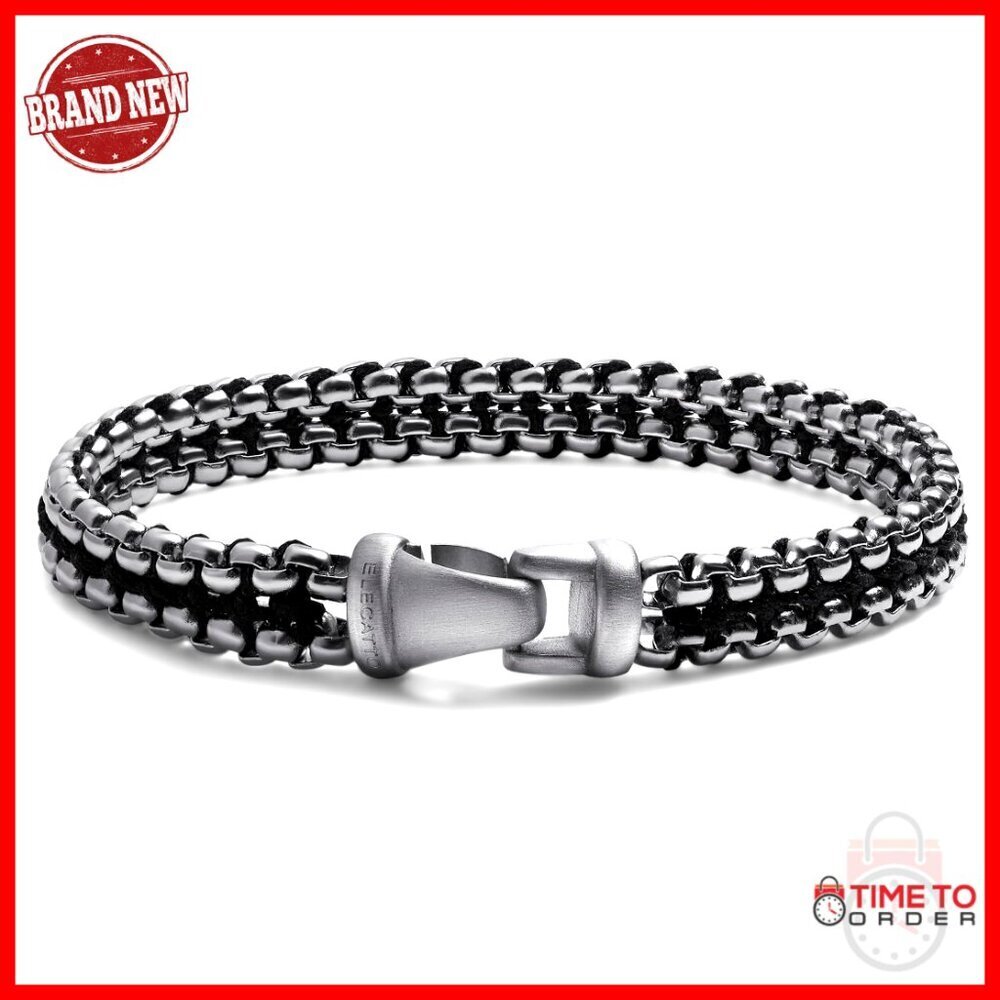 Men's Stainless Steel Link Bracelet, Polished Finish, X-Large Size